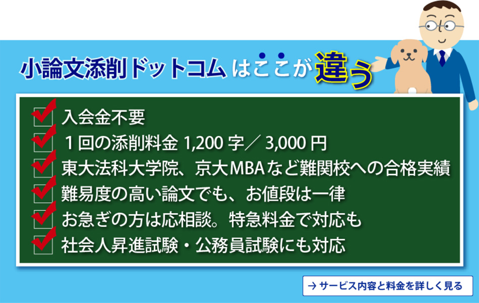 小論文添削ドットコムはここが違う